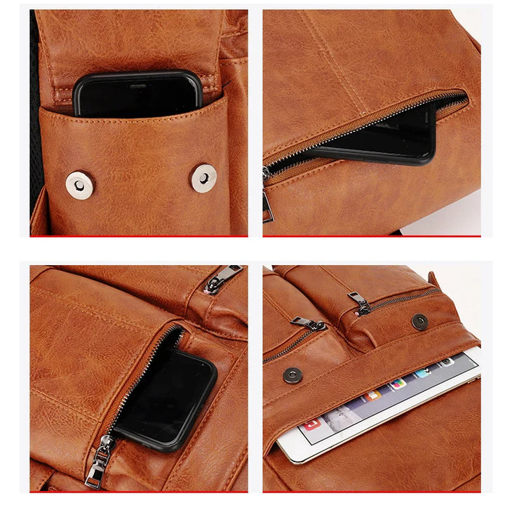 Accessoire femme : sac à dos en cuir végan, spacieux, adapté pour ordinateur, allie style et fonctionnalité.