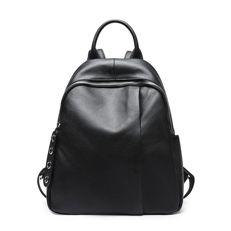 Sac à dos femme en cuir véritable noir, accessoire tendance pour un look élégant