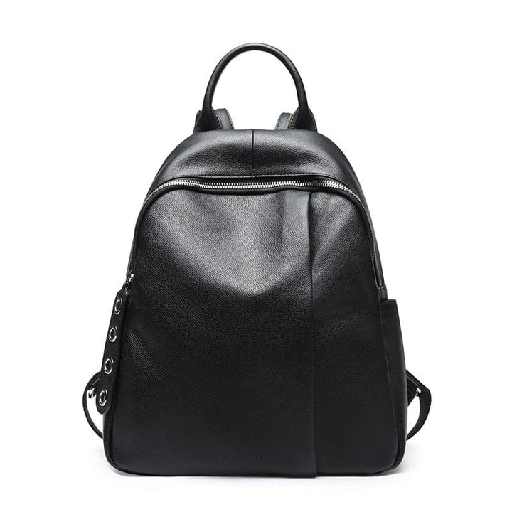 Sac à dos femme en cuir véritable noir, accessoire tendance pour un look élégant