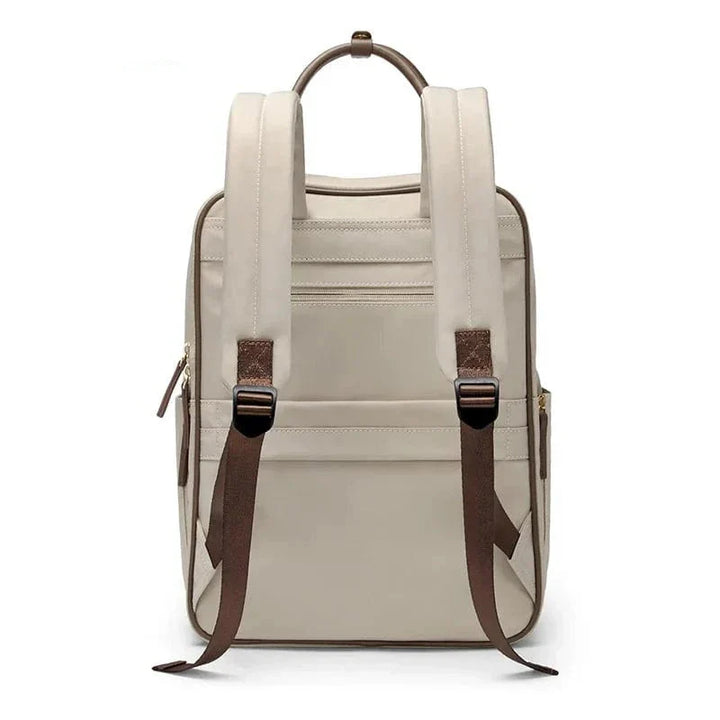 Sac à dos élégant en cuir PU noir pour étudiante, capable d'accueillir un ordinateur de 15 pouces et des affaires de cours.