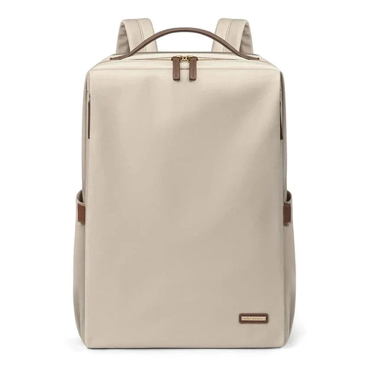 Sac à dos femme élégant en cuir PU et nylon, noir, pour ordinateur portable, idéal bureau et voyage.