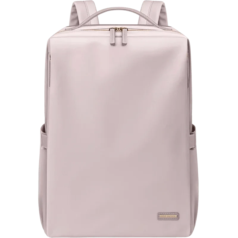 Sac à dos noir pour femme, design épuré, idéal pour transporter un ordinateur portable en toute sécurité.