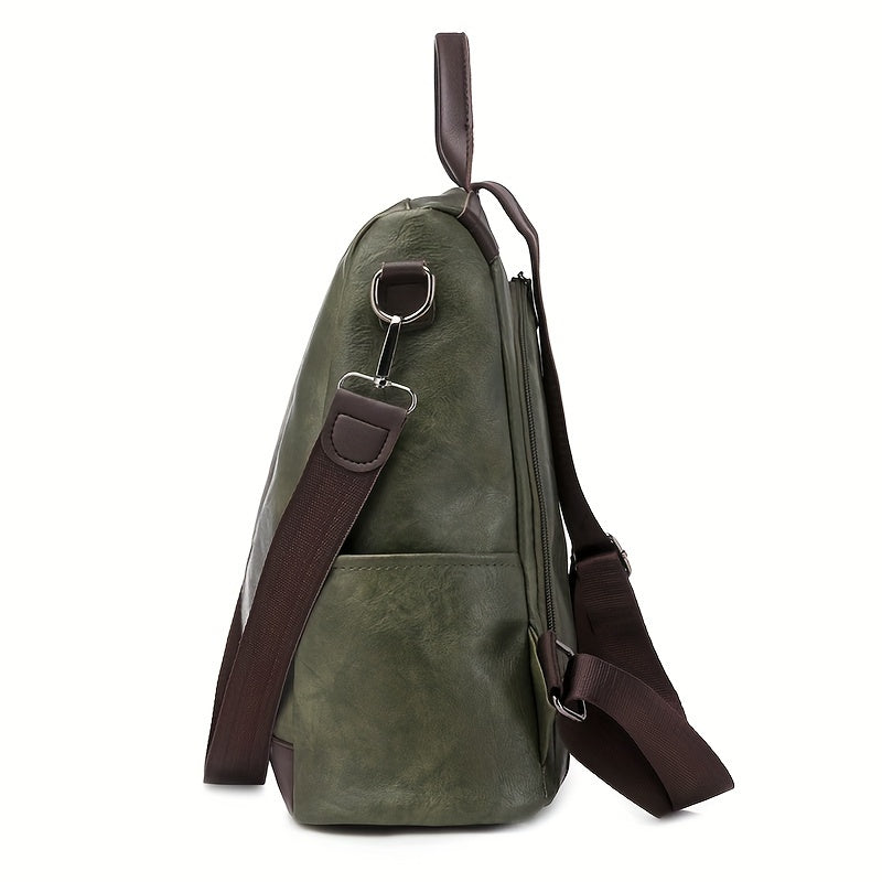 Sac à dos mode femme, cuir PU végétalien, design antivol, pour une sécurité optimale.