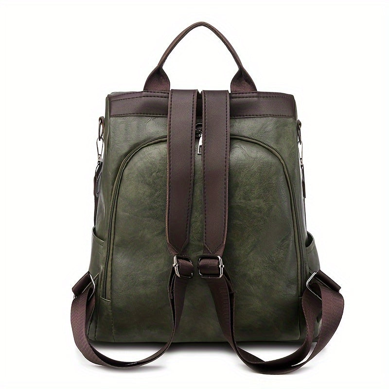 Sac à dos antivol pour femme, en cuir PU végétalien, sac quotidien et de voyage, style moderne.