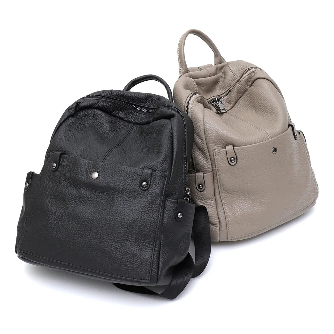 Sac à dos femme en cuir vegan avec bretelles ajustables, confort et style pour un usage quotidien.