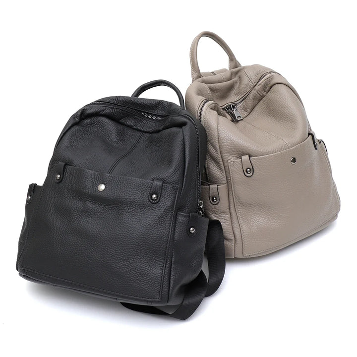 Sac à dos femme en cuir vegan avec bretelles ajustables, confort et style pour un usage quotidien.