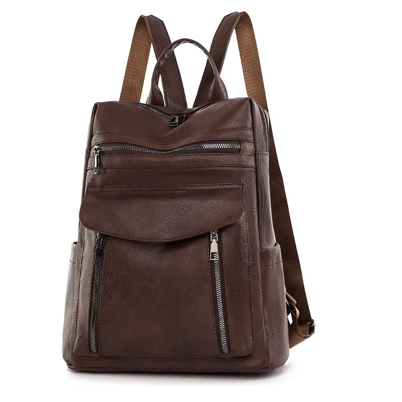 Sac à dos femme élégant en cuir vegan noir, style minimaliste, parfait pour le quotidien.
