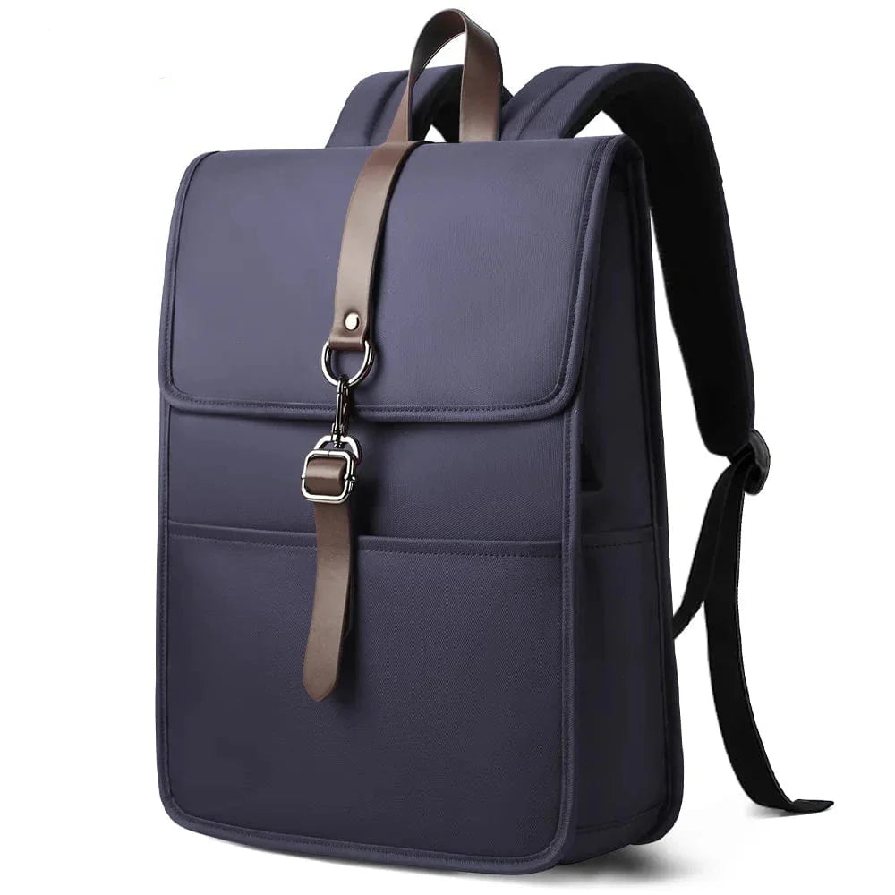 Sac à dos femme élégant en nylon noir avec compartiment ordinateur, parfait pour l'université ou le travail.