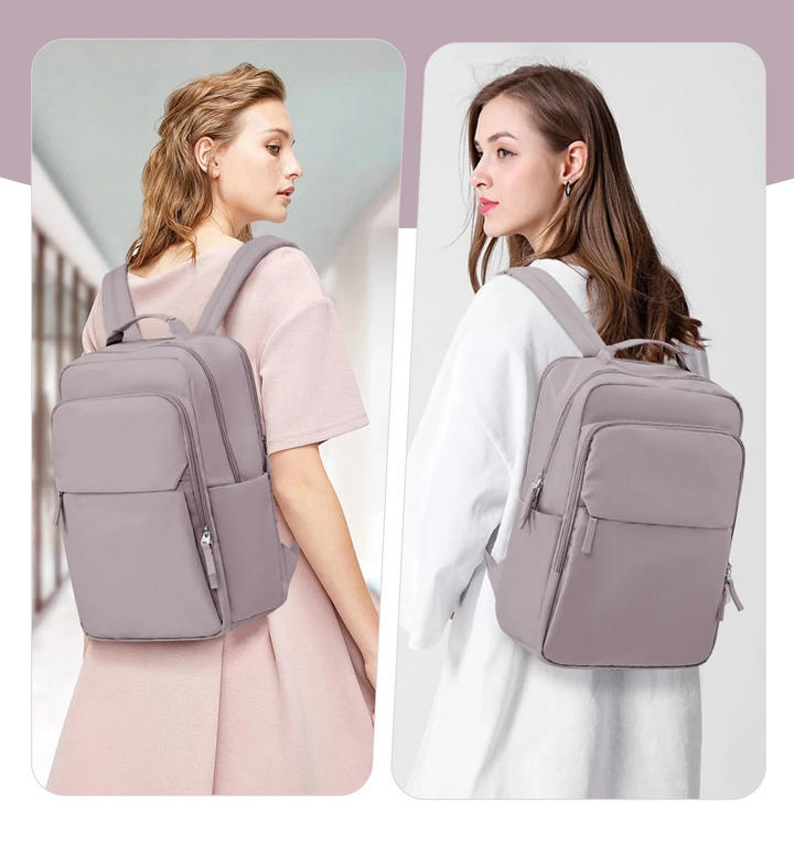 Sac à dos chic pour femme avec compartiment ordinateur, parfait pour le bureau ou les voyages