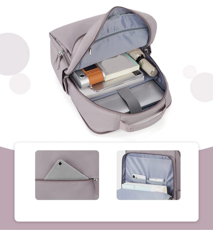 Sac à dos femme en nylon résistant, idéal pour transporter un ordinateur portable en toute sécurité