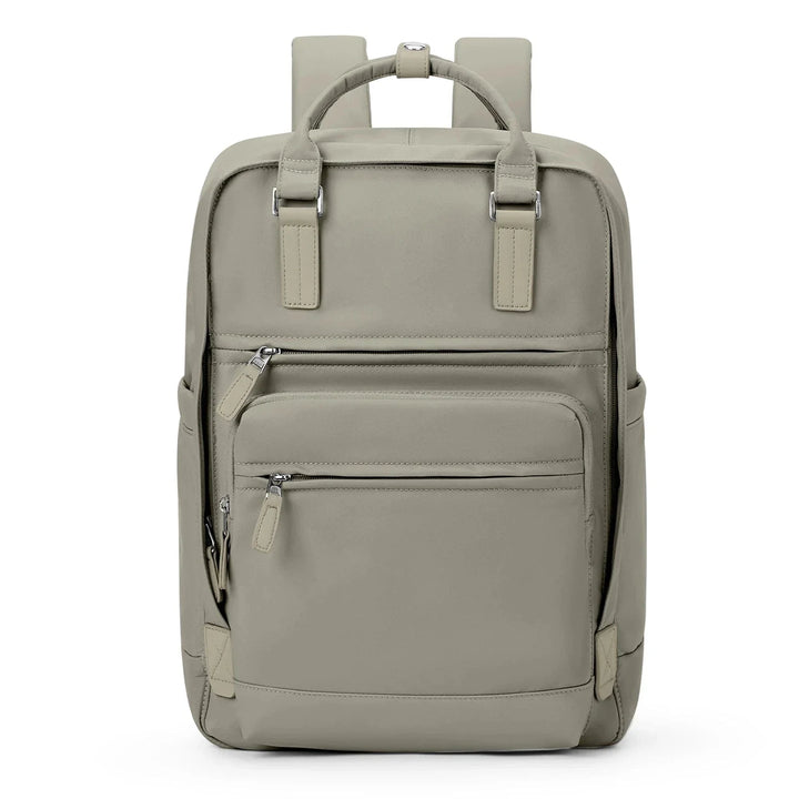 Vue de face d'un sac à dos élégant pour femme, transportant un ordinateur portable 15.6, idéal travail