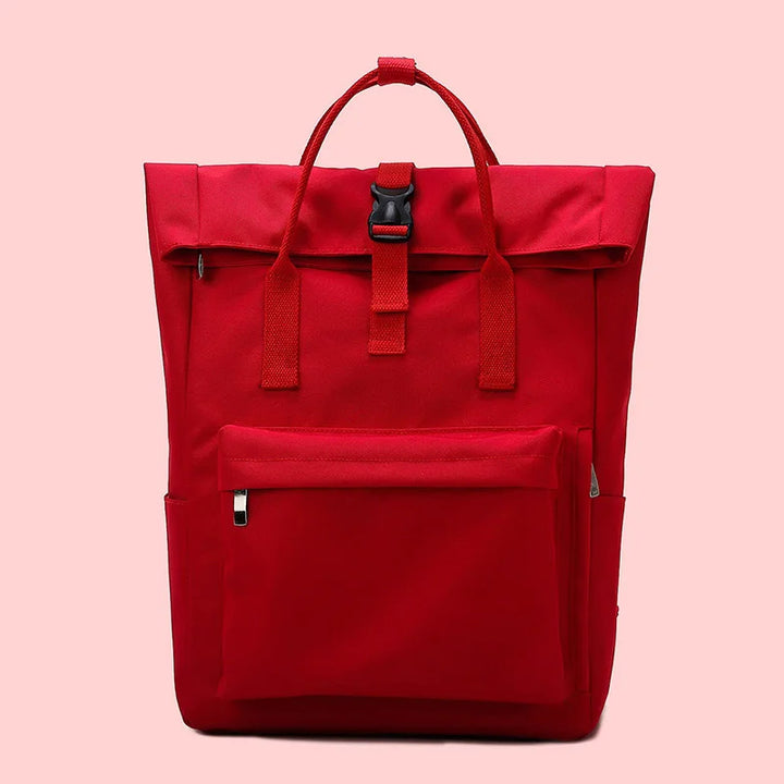 Sac à dos pratique pour femme en toile claire, parfait pour ordinateur portable et usage quotidien.