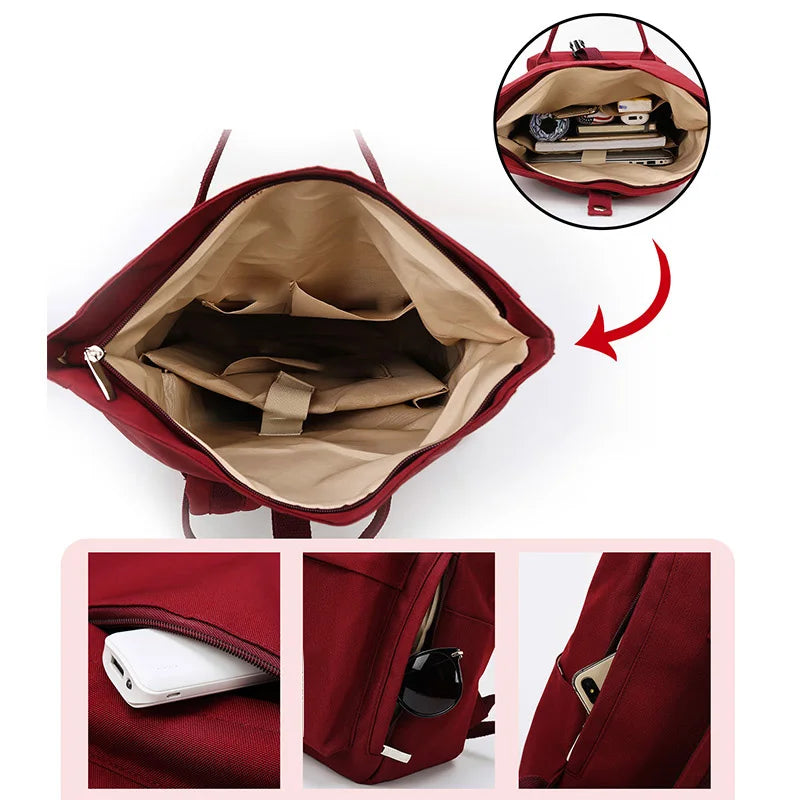 Sac à dos femme confortable en toile claire, bretelles ajustables pour le quotidien.