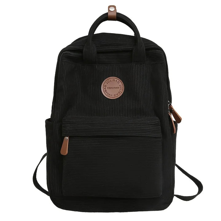 Sac à dos élégant en velours côtelé pour femme, pratique et stylé pour toutes les occasions.