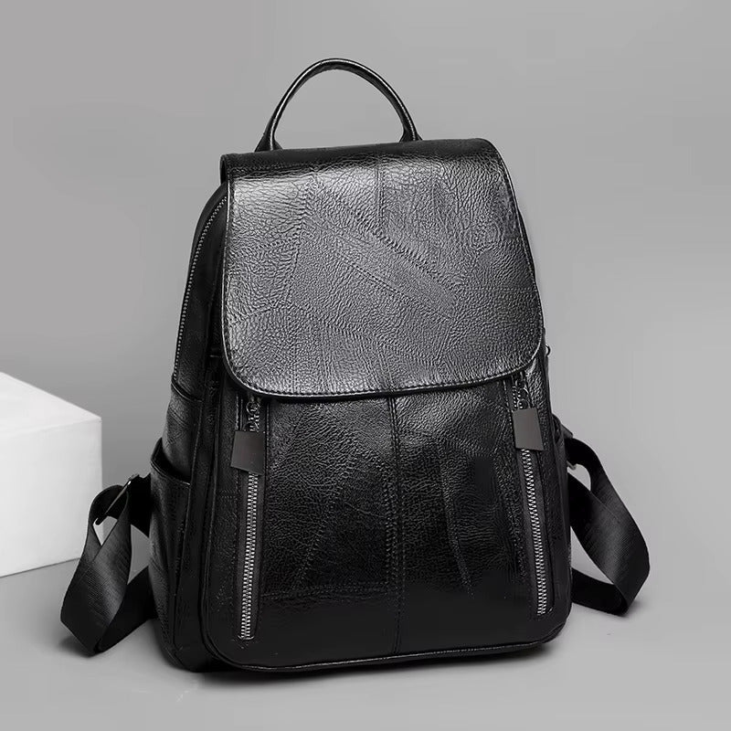 Sac à dos quotidien femme polyvalent, noir, avec fermeture sécurisée, idéal pour la ville.