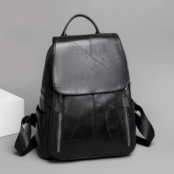 Sac à dos quotidien femme polyvalent, noir, avec fermeture sécurisée, idéal pour la ville.