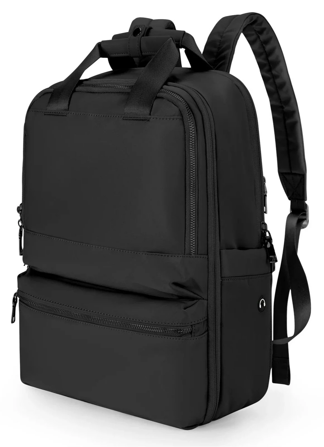 Sac à dos femme nylon Oxford noir pour ordinateur 15 pouces, résistant à l'eau, idéal voyage et école