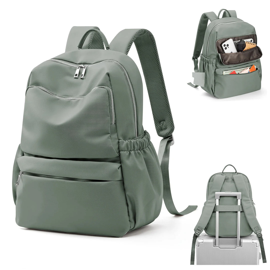 Sac à dos de voyage et travail pour femme, imperméable, avec compartiment rembourré pour ordinateur portable.