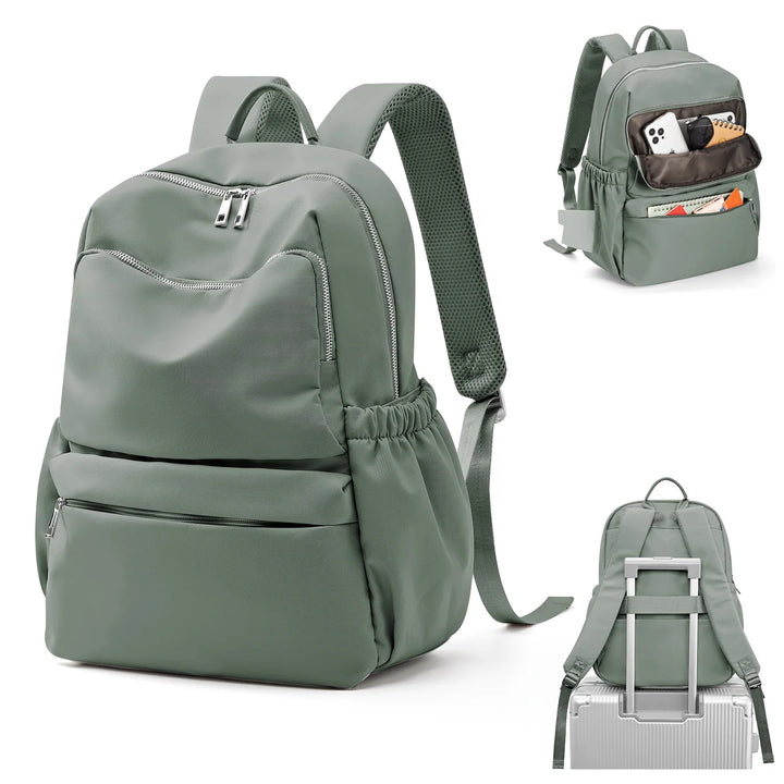 Sac à dos de voyage et travail pour femme, imperméable, avec compartiment rembourré pour ordinateur portable.