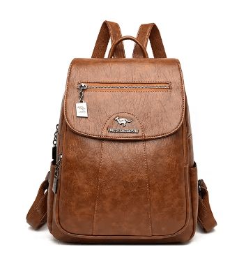 Sac à dos femme Silvy en cuir PU noir, style élégant et pratique pour usage quotidien en ville.