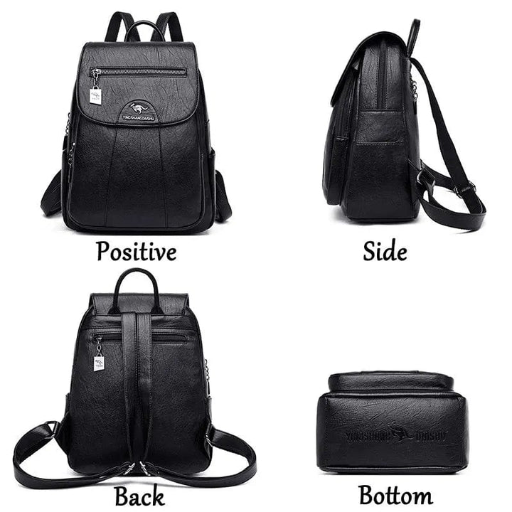 Sac à dos Silvy sur un banc, mettant en valeur son design épuré en cuir PU, un choix chic et quotidien.
