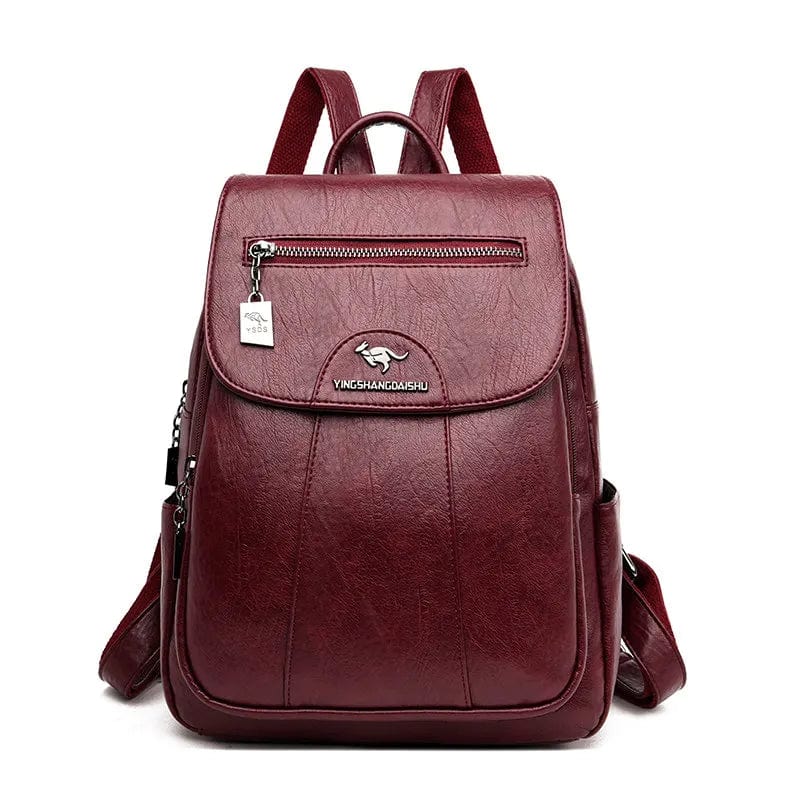 Sac à dos Silvy pour femme, en cuir PU marron, design moderne et léger, parfait pour le travail.