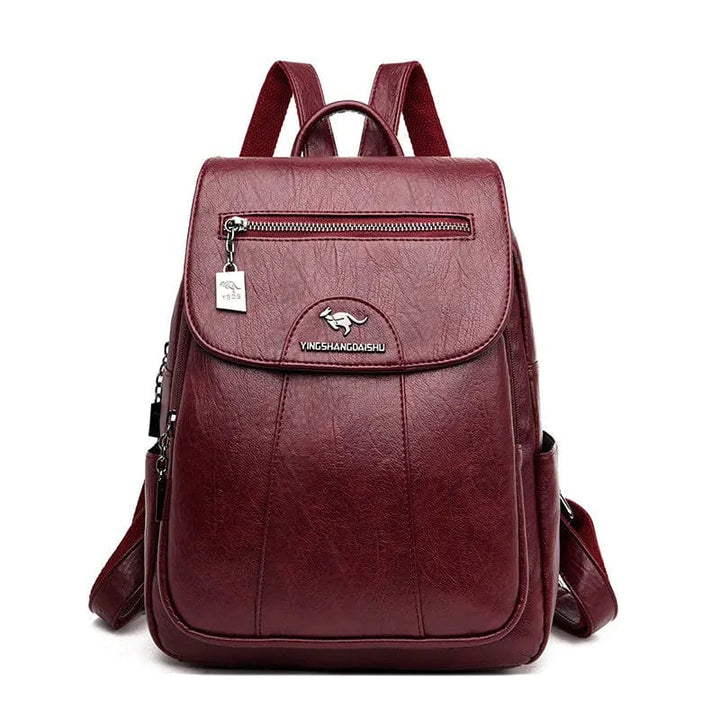 Sac à dos Silvy pour femme, en cuir PU marron, design moderne et léger, parfait pour le travail.