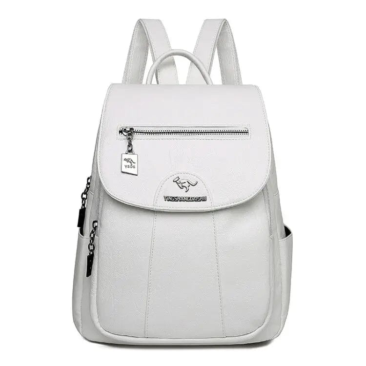 Sac à dos femme Silvy, couleur crème, en cuir PU doux, idéal pour une touche d'élégance urbaine.
