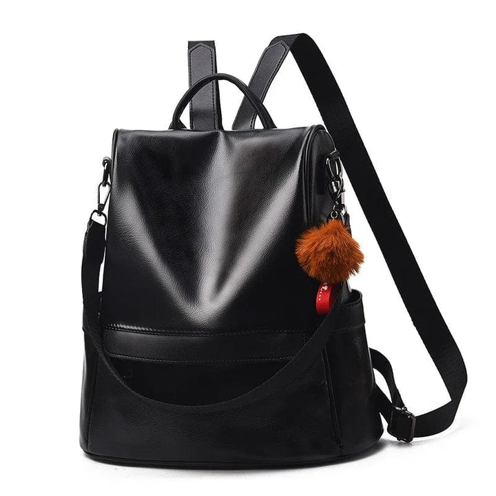 Sac à dos en cuir vegan gris, design moderne et chic, accessoire pratique pour femme active