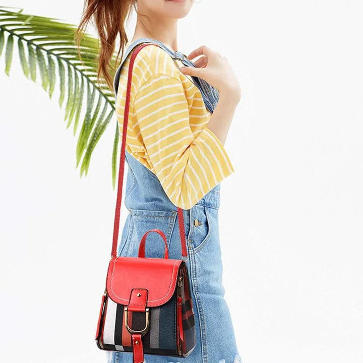 Sac à dos noir, femme, léger et compact, cuir vegan, parfait pour le style de vie urbain