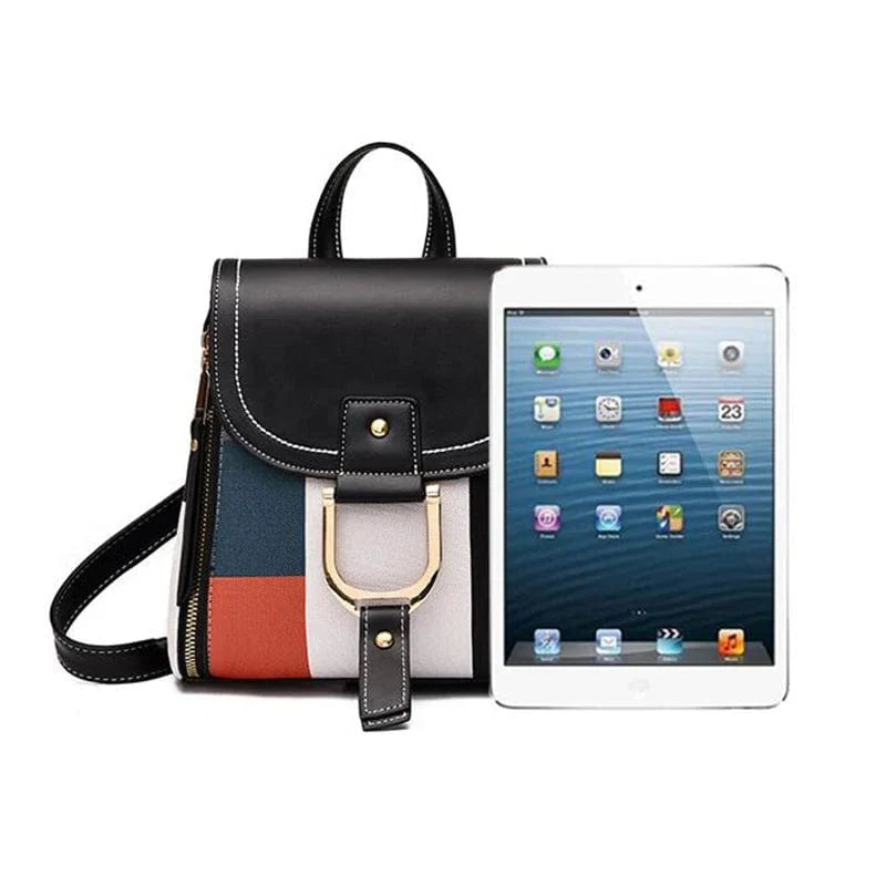 Sac à dos noir femme, cuir vegan, parfait pour le quotidien, léger et élégant