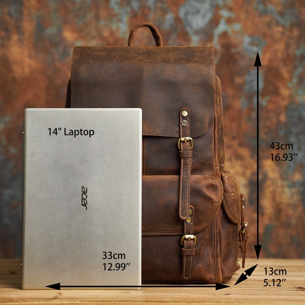 Sac à dos en cuir de luxe pour homme Arthur Éléganz, idéal pour le voyage urbain quotidien