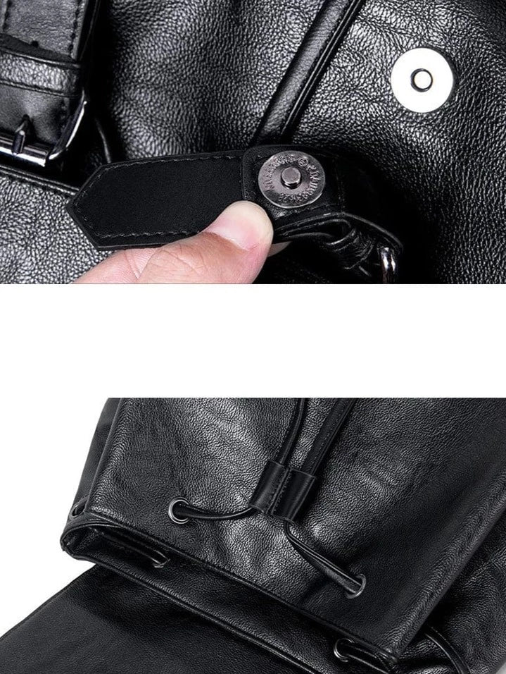 Sac à dos homme en cuir PU grande capacité, résistant à l'eau, pour longs déplacements