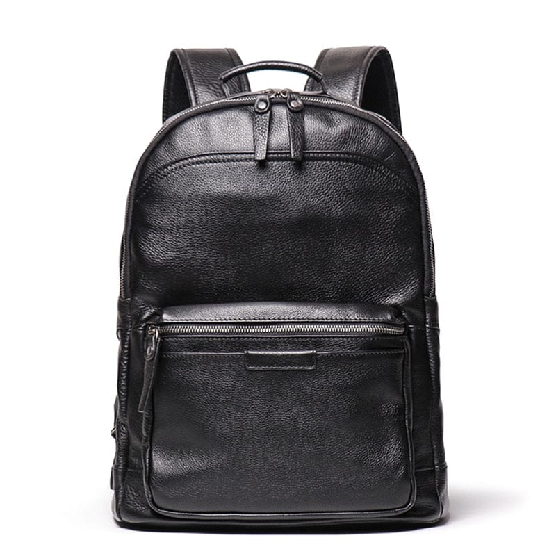 Sac à dos en cuir véritable marron pour homme, idéal pour ordinateur portable