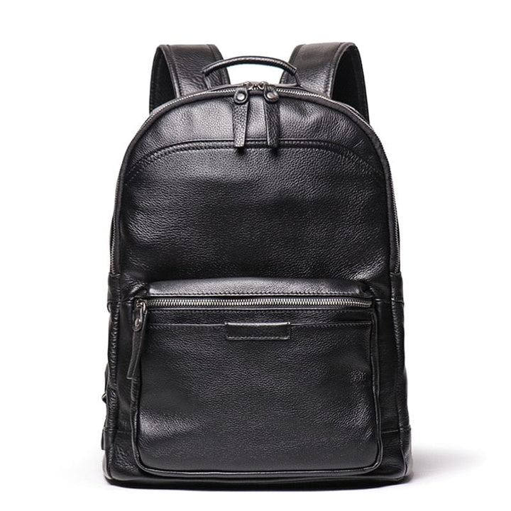 Sac à dos en cuir véritable marron pour homme, idéal pour ordinateur portable