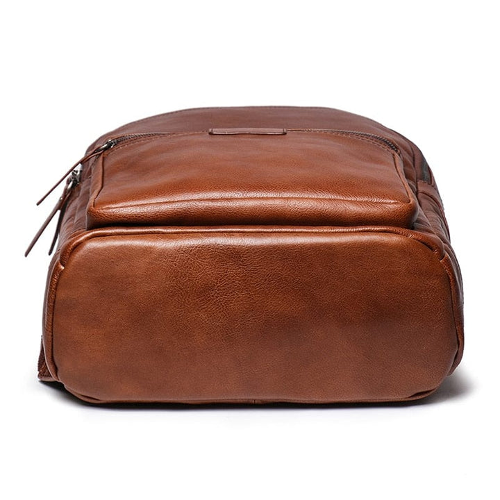 Sac à dos de ville en cuir luxe pour homme, compartiment ordinateur portable