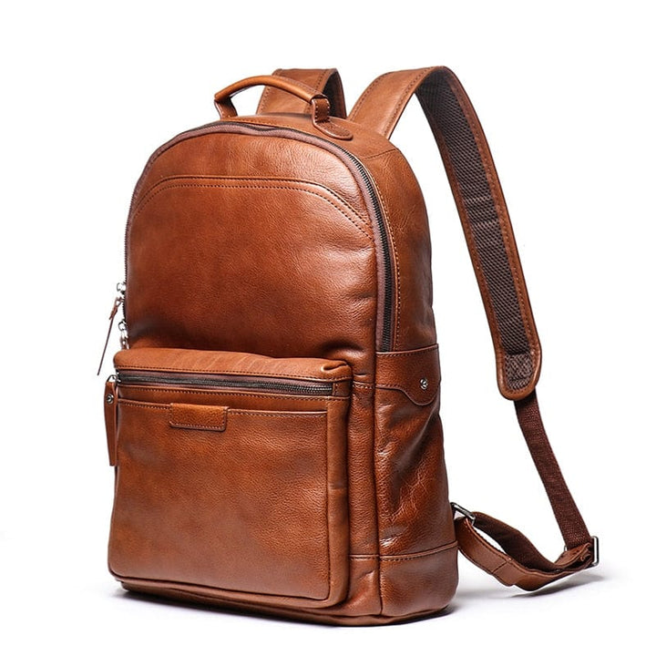 Sac à dos homme en cuir souple, parfait pour voyage et ordinateur portable