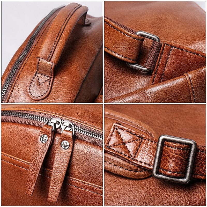 Sac à dos de luxe en cuir pour homme, design urbain et fonctionnel pour laptop