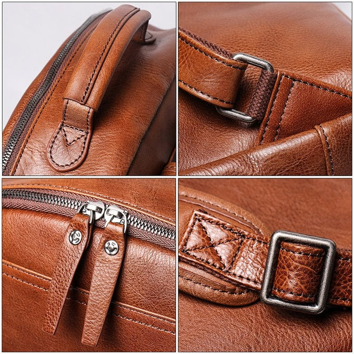 Sac à dos de luxe en cuir pour homme, design urbain et fonctionnel pour laptop