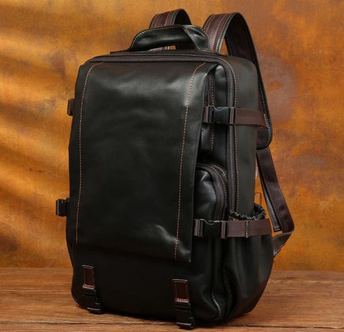 Sac à dos élégant en cuir marron rétro pour homme, pour toutes les occasions