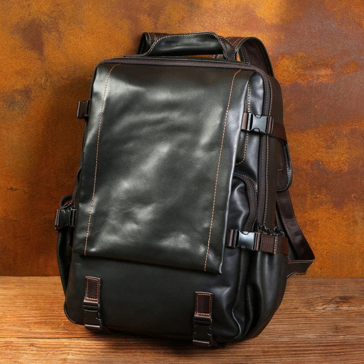 Sac à dos homme vintage en cuir, design classique pour usage quotidien