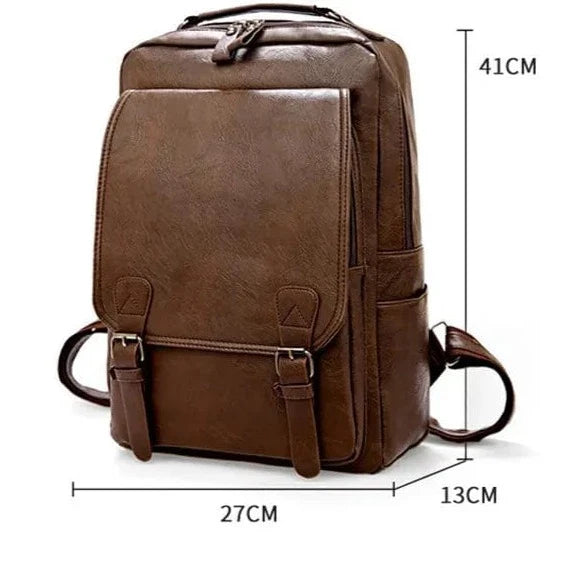 Sac à dos ordinateur Federico en cuir PU noir pour homme, parfait pour le voyage.