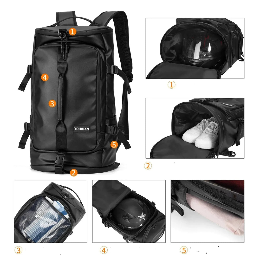 Sac à dos élégant pour homme en cuir PU noir, parfait pour un look sophistiqué et intemporel au quotidien.