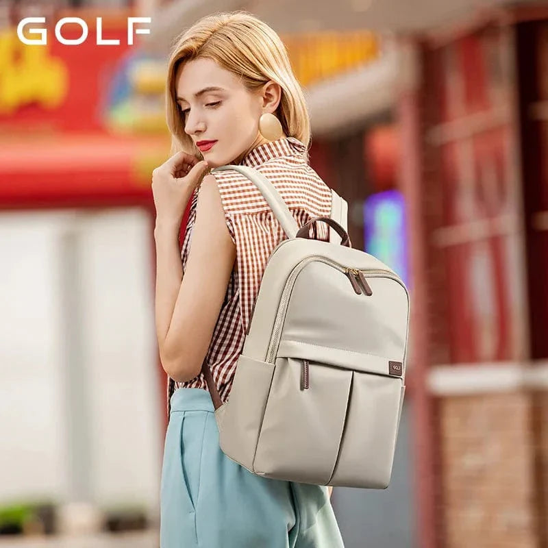 Sac à dos femme imperméable, couleur unie, design moderne, parfait pour ordinateur portable et usage quotidien