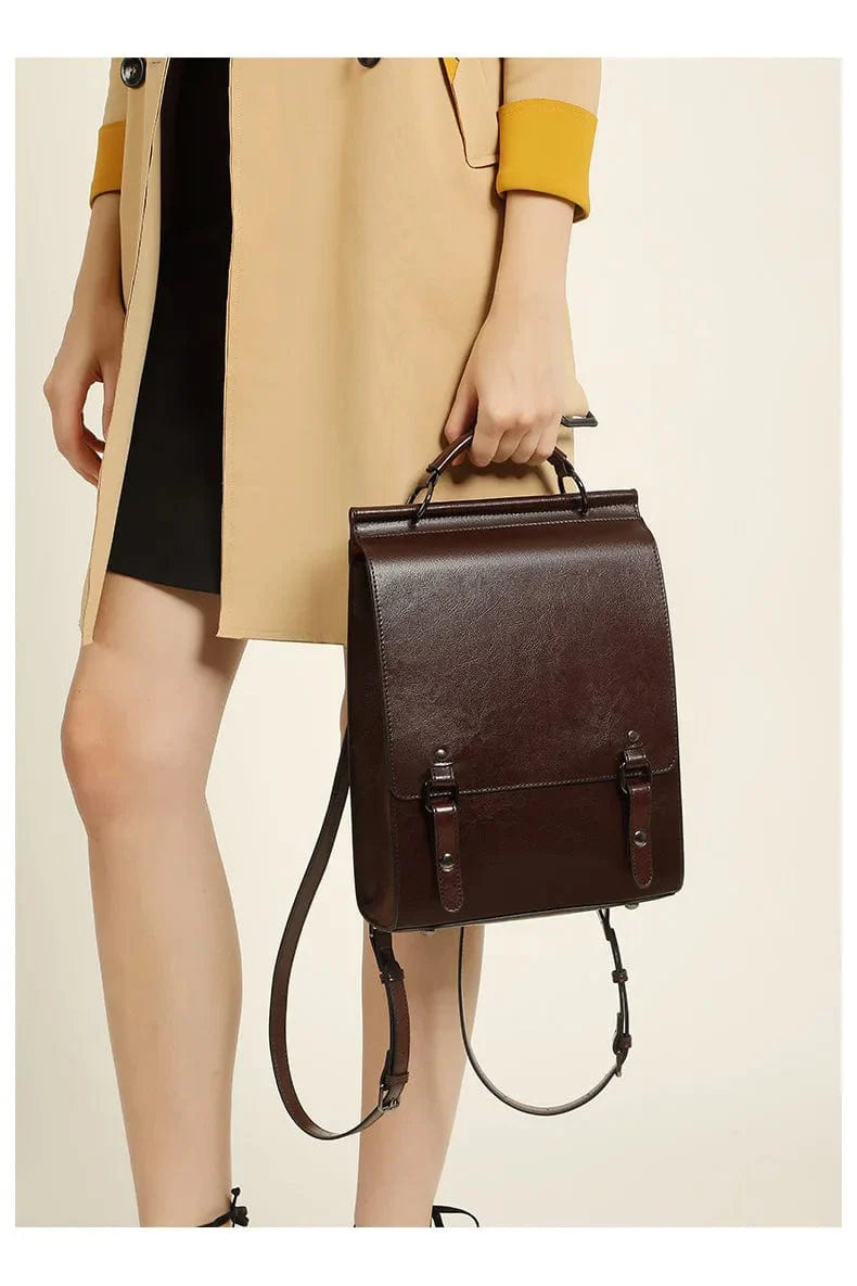 Rangement du sac à dos Lizeth en cuir, parfait pour transporter ses affaires avec style