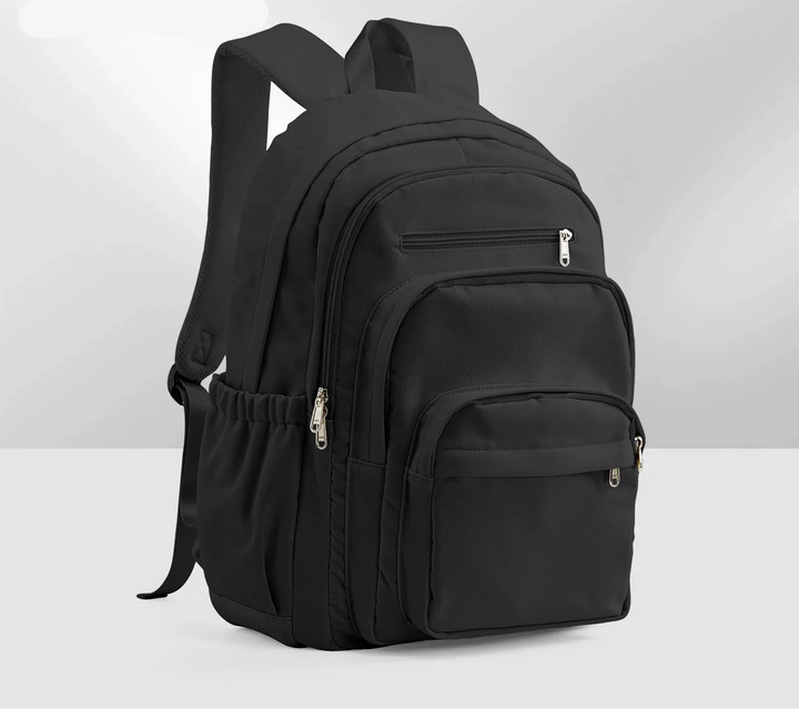 Sac à dos stylé pour lycée, design moderne en tissu résistant, parfait pour étudiants et étudiantes à la rentrée.