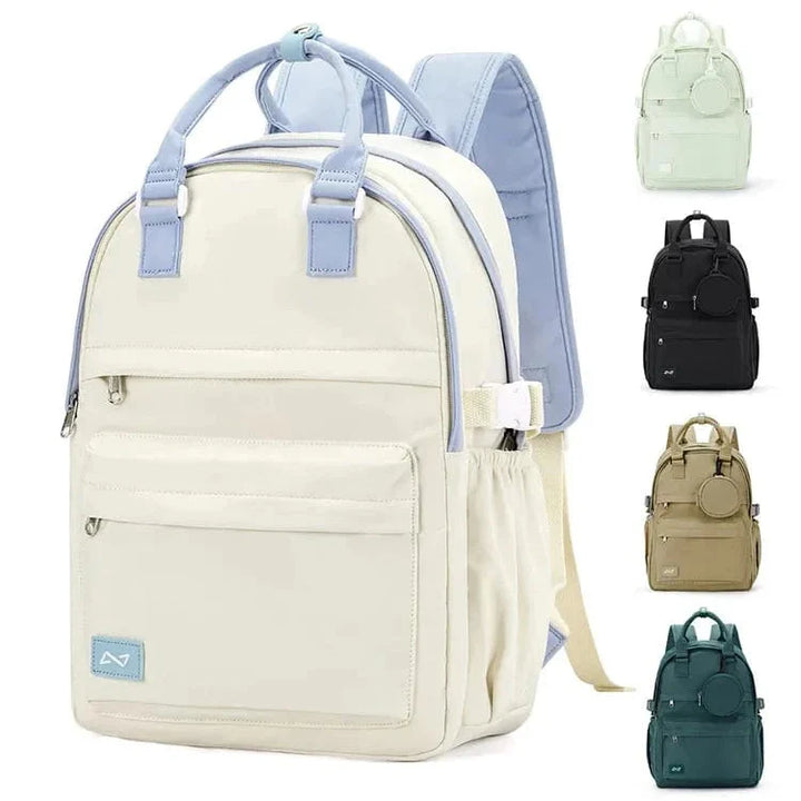 Sac à dos moderne en nylon noir pour étudiants, compartiment ordinateur 15 pouces, grande capacité, imperméable