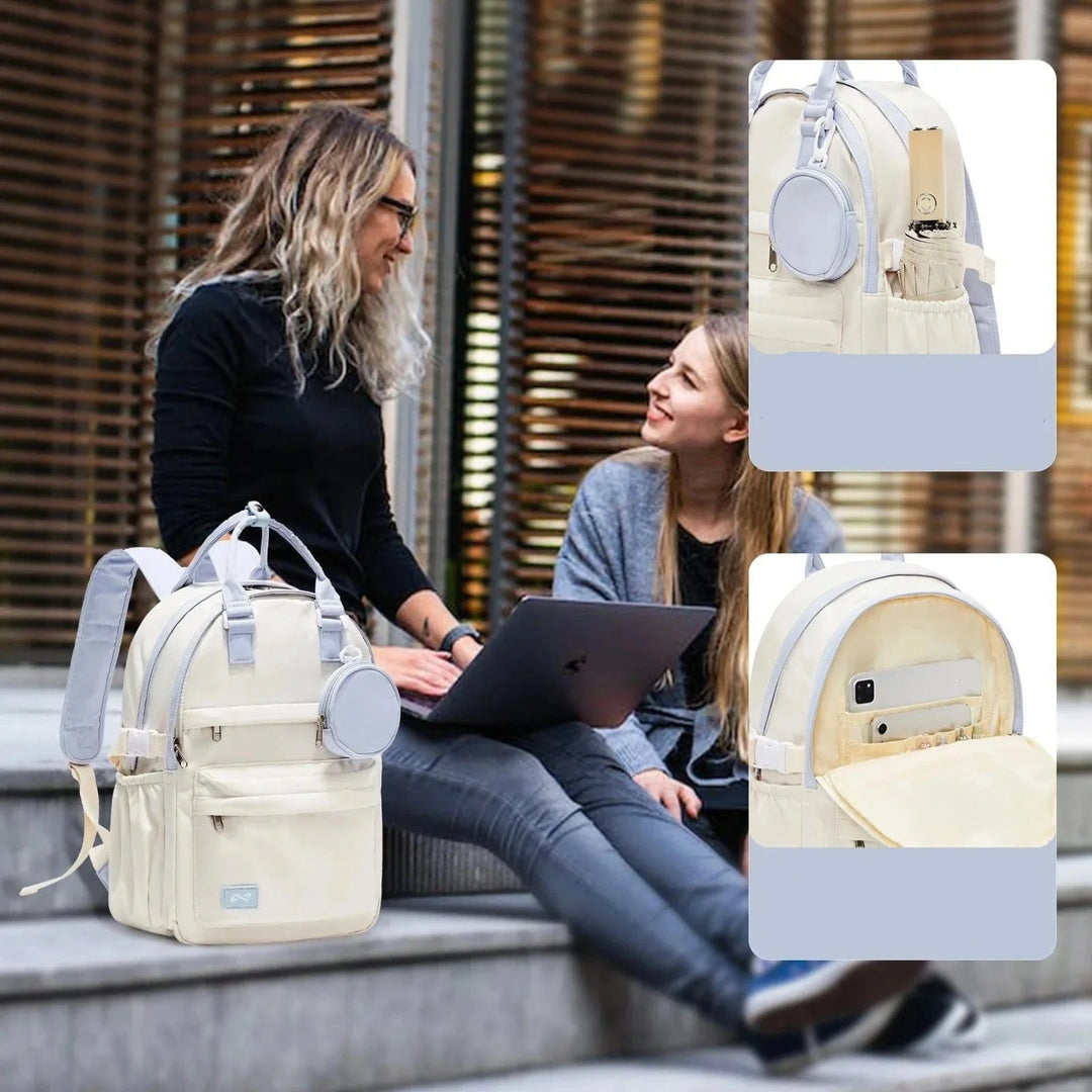Sac à dos ergonomique pour ordinateur, idéal pour étudiants et professionnels en déplacement, couleur subtile