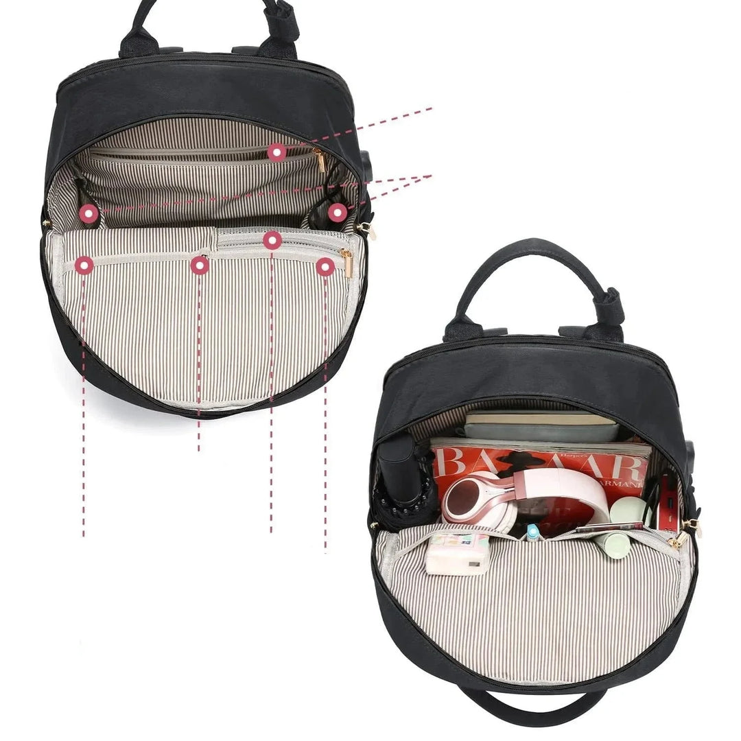 Gros plan sur la fermeture éclair robuste du sac à dos en nylon, assurant la sécurité de l'ordinateur