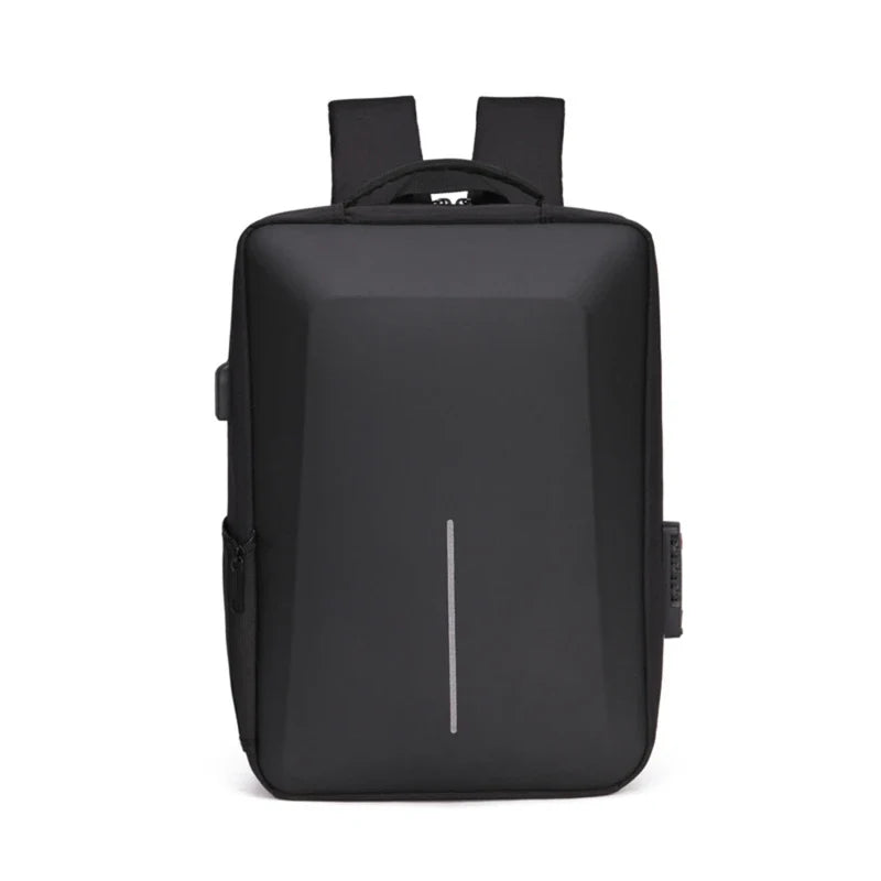 Sac à dos rouge rigide anti-vol pour homme, sécurisant votre PC portable pour le travail et les voyages.